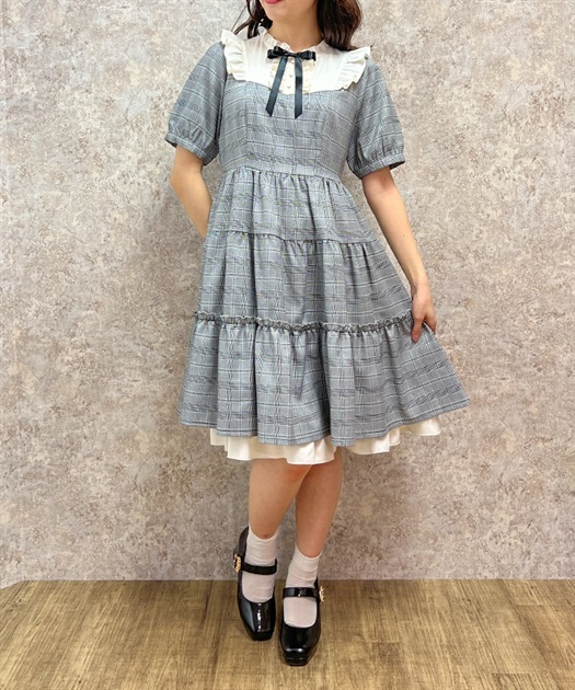 リボンブローチティアードワンピース | outlet | axes femme リボンブローチティアードワンピース | outlet | axes femme