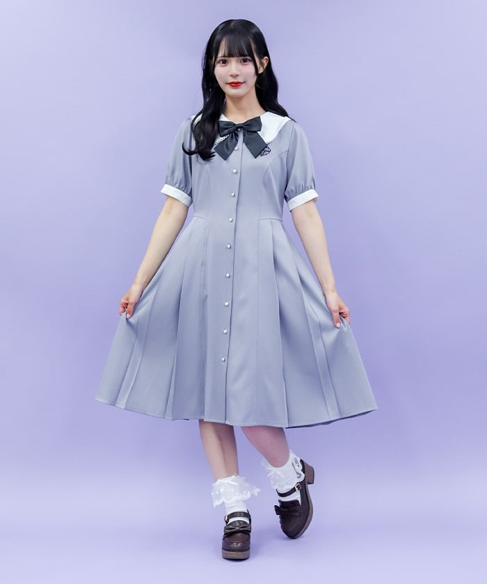 ロゴ刺繍プリーツワンピース【WEB先行販売】 | レディース服 ロゴ刺繍プリーツワンピース【WEB先行販売】 | レディース服