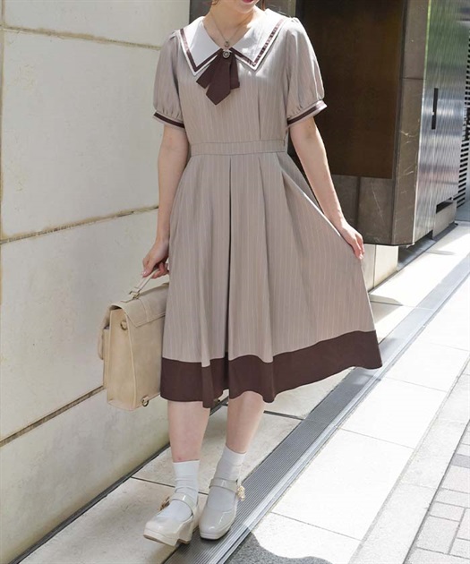 タイ付き×セーラー襟ワンピース【期間限定価格】 | outlet タイ付き×セーラー襟ワンピース【期間限定価格】 | outlet