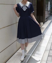 タイ付き×セーラー襟ワンピース【期間限定価格】 | outlet タイ付き×セーラー襟ワンピース【期間限定価格】 | outlet