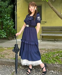 ハシゴレース×袖バラ刺繍ワンピース【期間限定価格】 | outlet ハシゴレース×袖バラ刺繍ワンピース【期間限定価格】 | outlet