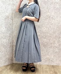 新品同様裾カットしたプリーツプリーズワンピース