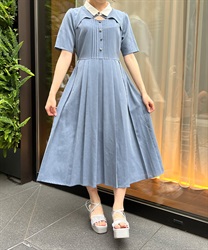 襟付カットワークプリーツワンピース | outlet | axes femme 襟付カットワークプリーツワンピース | outlet | axes femme