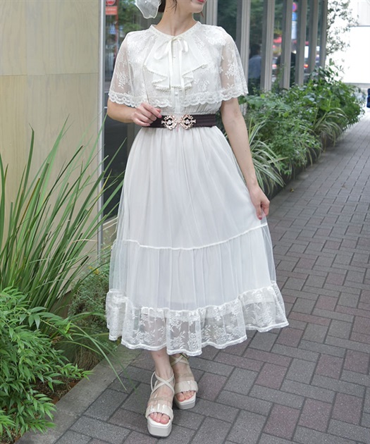 ケープ風チュールワンピース | outlet | axes femme online shop ケープ風チュールワンピース | outlet | axes femme online shop