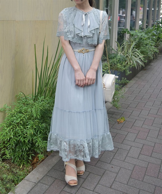 ケープ風チュールワンピース | outlet | axes femme online shop ケープ風チュールワンピース | outlet | axes femme online shop