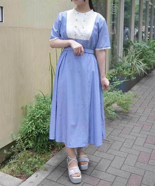 フレンチマリンストライプワンピース【期間限定価格】