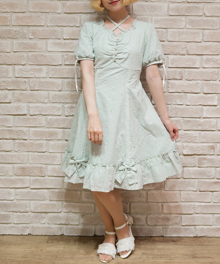 梯子レースコットンワンピース | axes femme 公式オンラインショップ