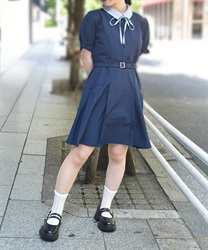 プレッピーライクミニワンピース【WEB先行販売】(紺-F)