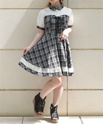 ビスチェ風ドッキングワンピース(黒-F)