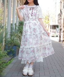 レース×ブーケティアードワンピース【予約】(生成り-F)