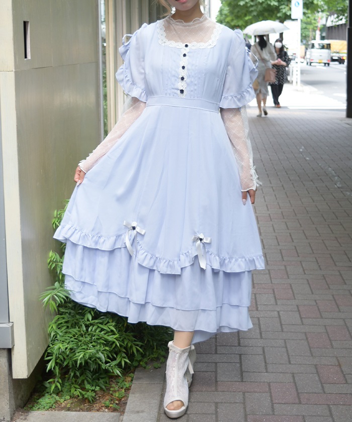 ローズ×はしごレースワンピース【ランク別お値下げ対象商品】 | axes