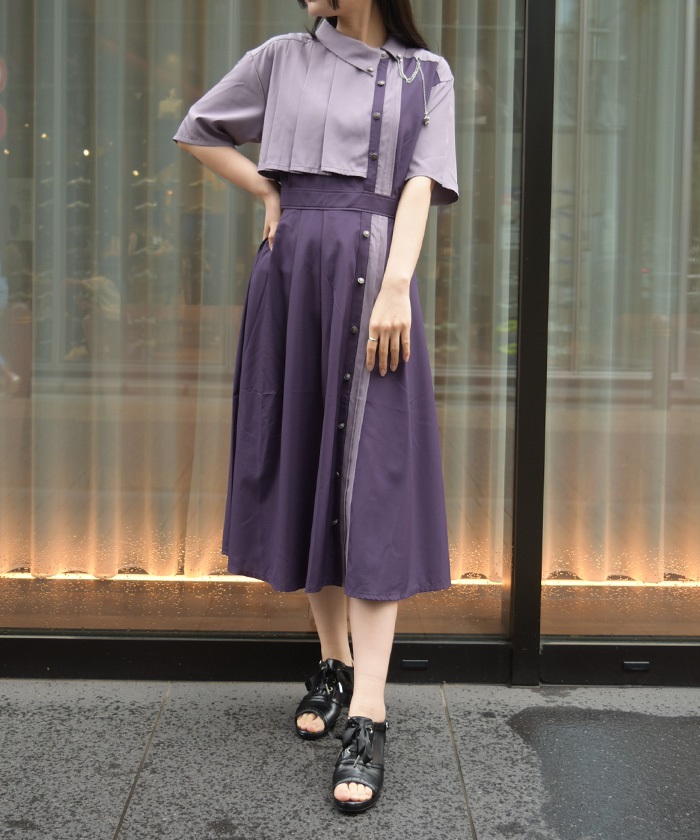 クラウン付バイカラーワンピース | axes femme 公式オンラインショップ