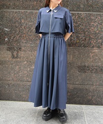 ジップ×異素材ワンピース【WEB先行販売】
