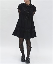 リボンコットンチュニック【WEB先行販売】(黒-F)