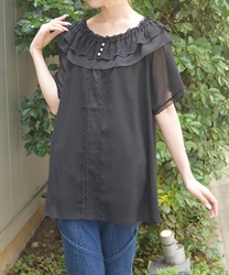 シアーストライプチュニック【WEB先行販売】(黒-F)