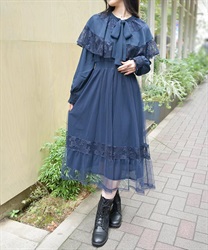 リボン付ケープワンピース | axes femme | axes femme online shop リボン付ケープワンピース | axes femme | axes femme online shop