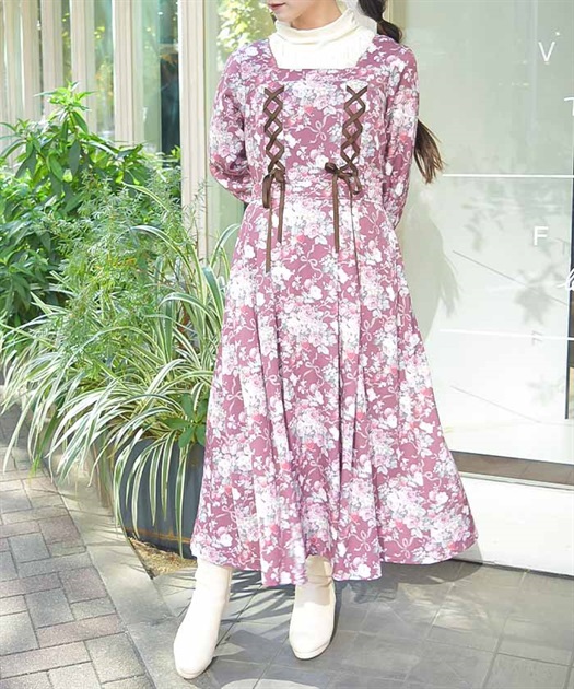フレーズローズ柄ワンピース | outlet | axes femme online shop フレーズローズ柄ワンピース | outlet | axes femme online shop