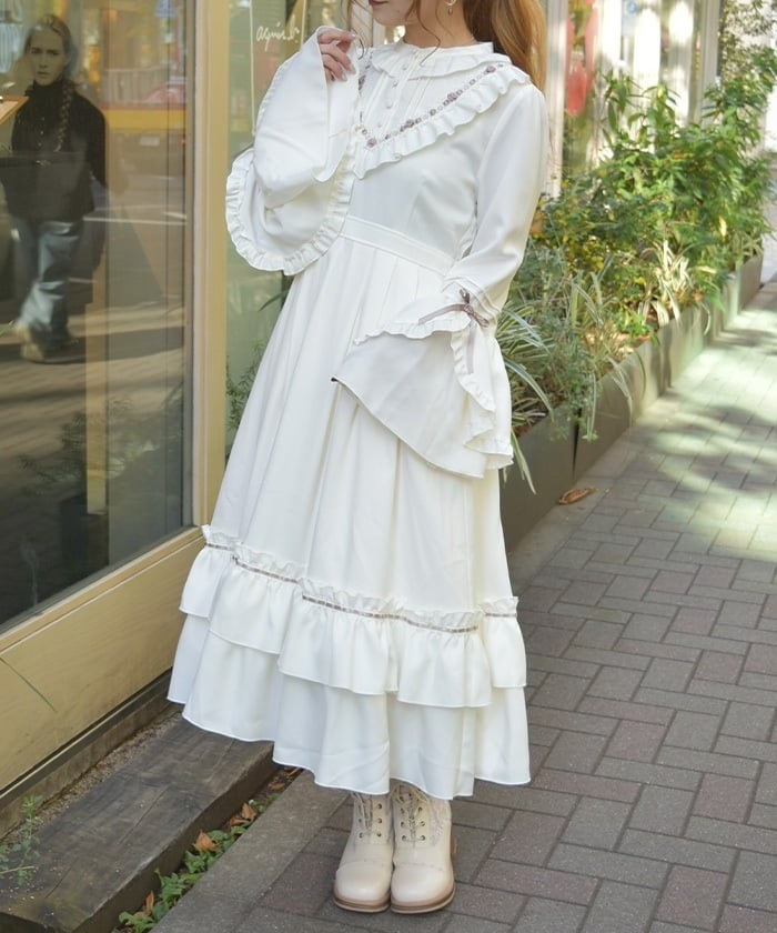 axesfemme アクシーズファム ロングワンピース 8点まとめ売り ローズ×リボン姫袖ワンピース | axes femme 公式オンラインショップ