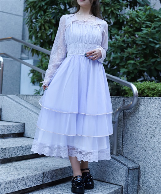 レースティアードチュールワンピース | axes femme online shop