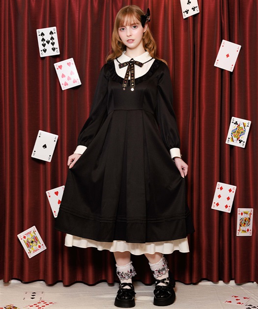 クロックリボンバイカラーワンピース【WEB先行販売】