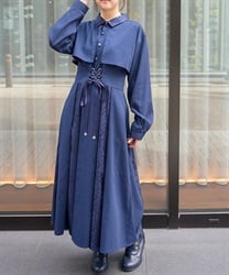 レースアップシャツワンピース【WEB先行販売】