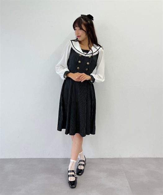 エンブレム刺繍セーラーワンピース | outlet | axes femme online shop エンブレム刺繍セーラーワンピース | outlet | axes femme online shop