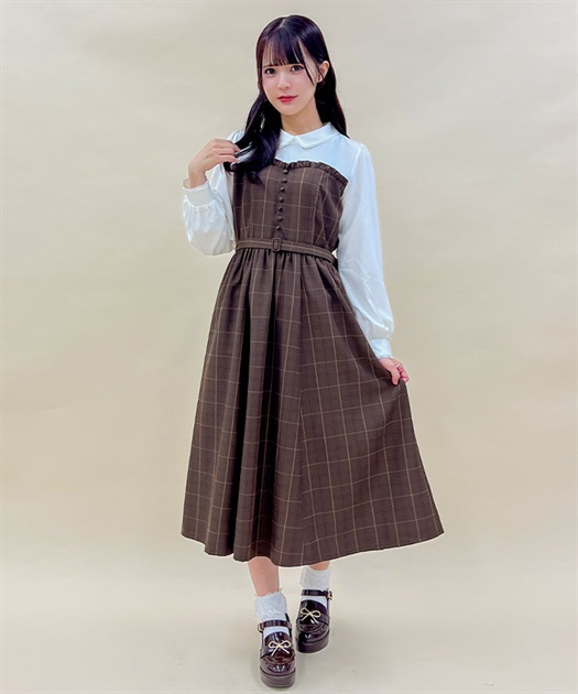 axes femme kawaii ストライプ柄ジャンスカ ワンピース｜Yahoo