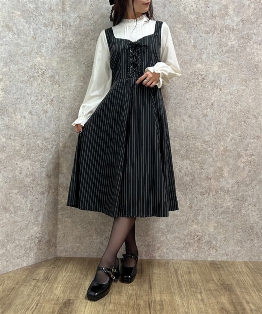 レースアップストライプワンピース | outlet | axes femme レースアップストライプワンピース | outlet | axes femme