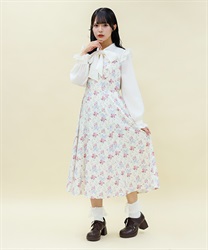 リボンブーケボウタイワンピース【2点10%OFF対象商品】(クリーム-M)