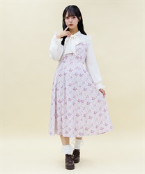 リボンブーケボウタイワンピース【2点10%OFF対象商品】(ピンク-M)