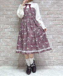 ホリデーチェック柄ワンピース【期間限定価格】(ワイン-M)
