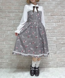 ホリデーチェック柄ワンピース【期間限定価格】(茶-M)