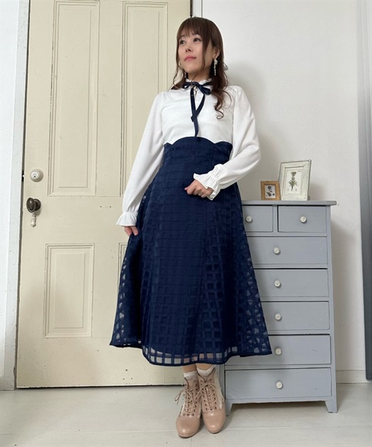 シアーチェックドッキングワンピース | レディース服 シアーチェックドッキングワンピース | レディース服