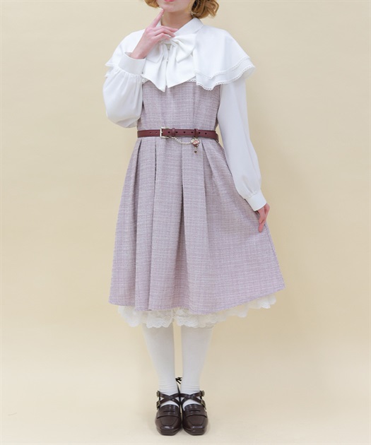 ケープフリルツイードワンピース | axes femme online shop