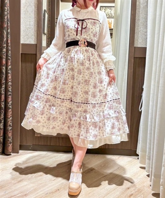 プチブーケ柄ビスチェ切替ワンピース | レディース服 プチブーケ柄ビスチェ切替ワンピース | レディース服