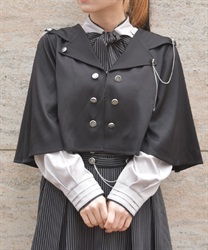 チェーン付フードケープ(黒-F)