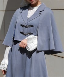 ビット付ケープジャケット(ブルー-F)