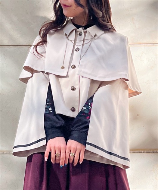 チェーン付ケープジャケット | outlet | axes femme online shop チェーン付ケープジャケット | outlet | axes femme online shop