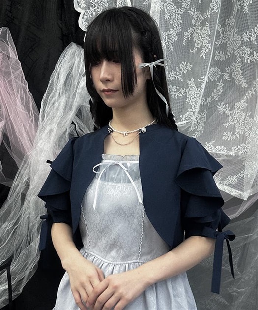 フリル半袖ショートボレロ