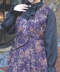 フローラルプリントベスト(パープル-F)