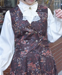 フローラルプリントベスト(茶-F)