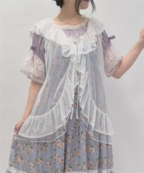 ミドル丈ドットチュールガウン【WEB先行販売】(白-F)
