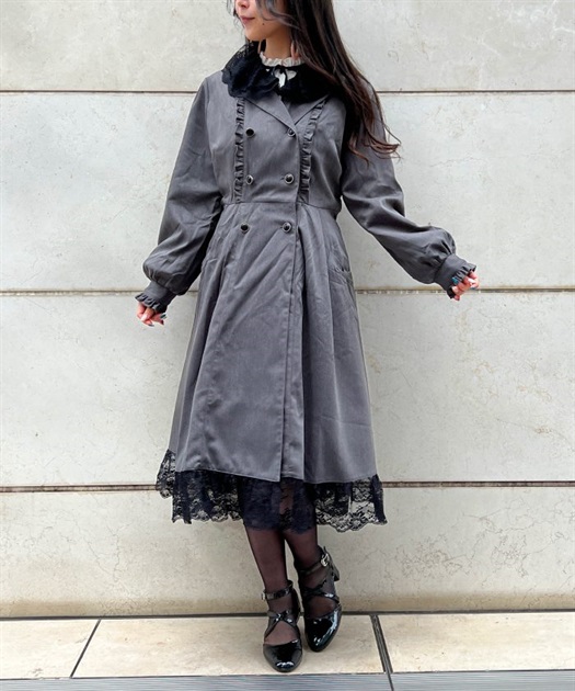 レース襟付トレンチコート | axes femme | axes femme online shop レース襟付トレンチコート | axes femme | axes femme online shop