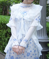 紫陽花刺繍フリルガウン【WEB先行販売】(白-F)