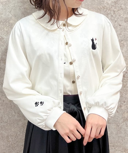 袖口×胸元ネコ刺繍カットカーディガン | 衣料 | axes femme 袖口×胸元ネコ刺繍カットカーディガン | 衣料 | axes femme
