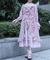 ボリュームフリルガウン【期間限定価格】(ピンク-F)