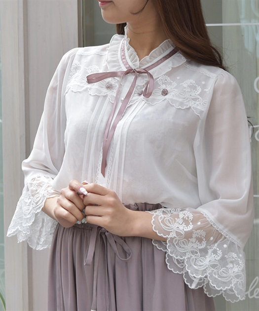 プチローズ×リボンレースブラウス | axes femme | axes femme プチローズ×リボンレースブラウス | axes femme | axes femme