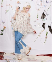 花柄ポンチョ(生成り-F)