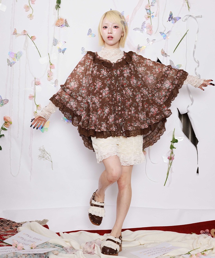花柄ポンチョ【二次予約】 | axes femme | axes femme 公式オンライン