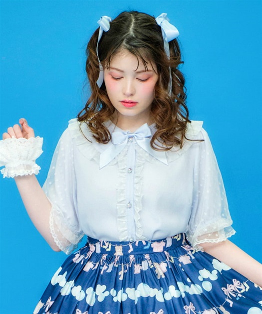ドットチュール半袖ブラウス | kawaii | axes femme online shop ドットチュール半袖ブラウス | kawaii | axes femme online shop